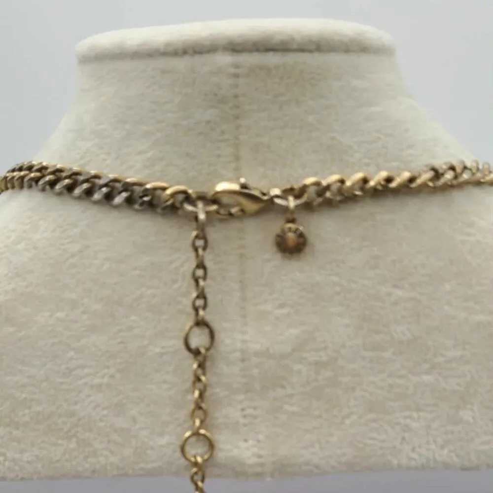J Crew Clear Lucite with Multi Colored Stones Blue Tan White